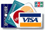 Visa, MasterCard, American Express, Discover, JCB